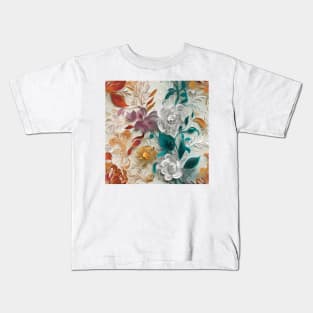 3D paper illustration of floral arrangement in shades of lavender and pink Kids T-Shirt